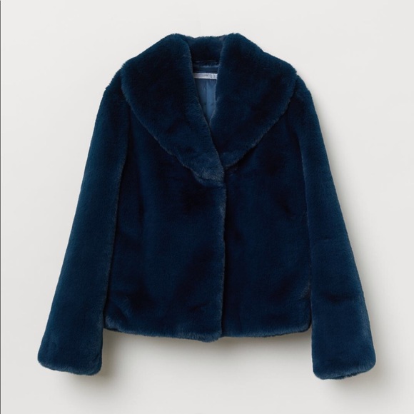 ♥️H&M Teal Faux Fur Jacket - Picture 5 of 9